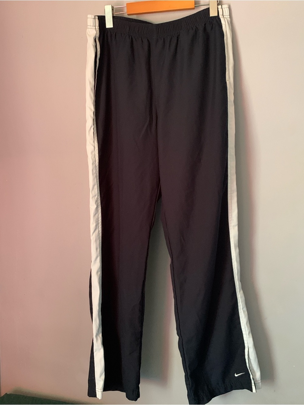 Ladies Nike Track Pants Size 12-14 Dark Blue and White
